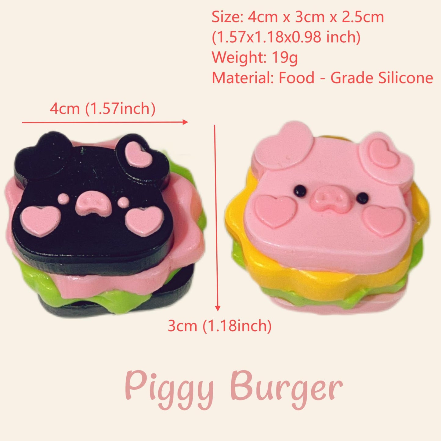 Juguete ASMR blando Piggy Burger