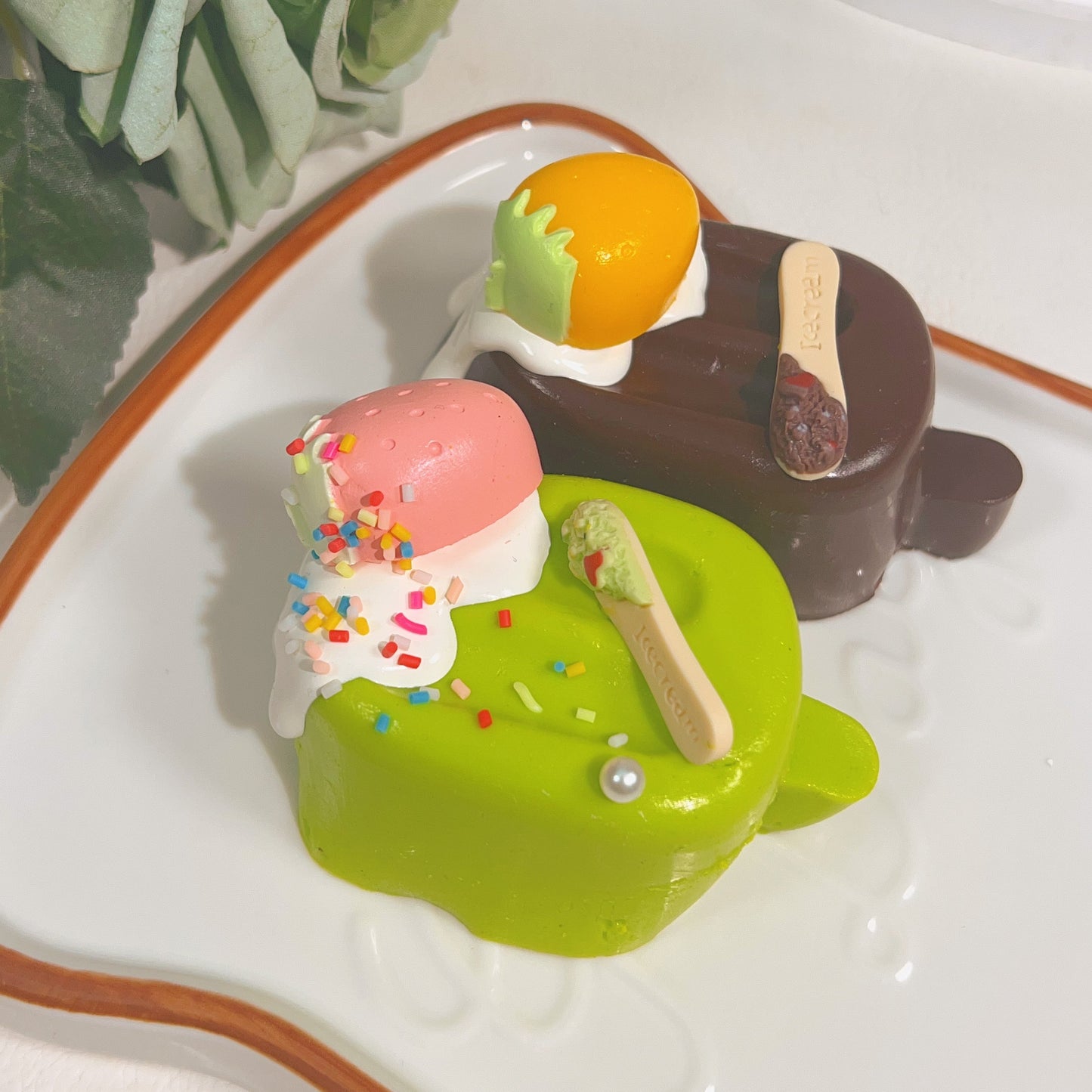 🍦Matcha Chocolate Ice Cream Squishy Set🍦